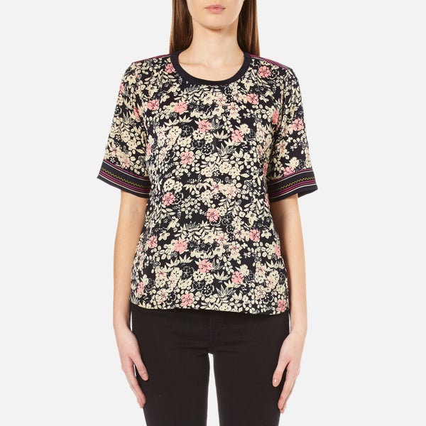 Maison Scotch Women's Silky Feel Top with Placement Prints - Multi