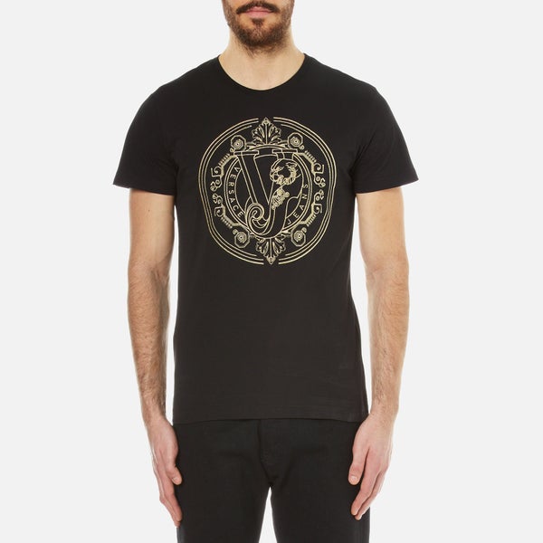 Versace Jeans Men's Large Logo Printed T-Shirt - Black
