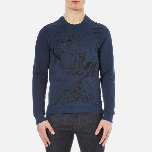 Versace Jeans Men's Lion Printed Sweatshirt - Blue