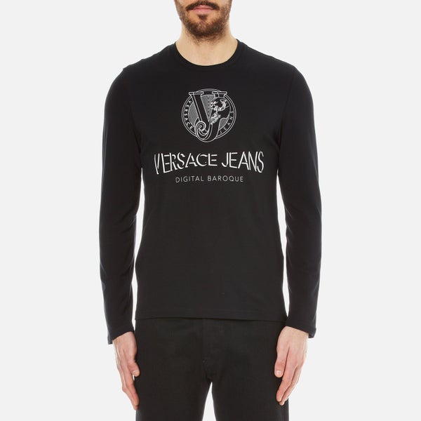 Versace Jeans Men's Logo Long Sleeve T-Shirt - Black