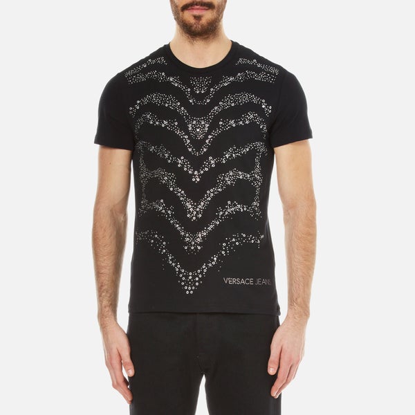 Versace Jeans Men's Studded Wave Detail T-Shirt - Black