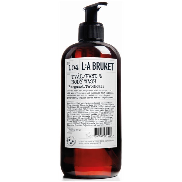 L:A BRUKET No. 104 Hand & Body Wash 450ml - Bergamot/Patchouli