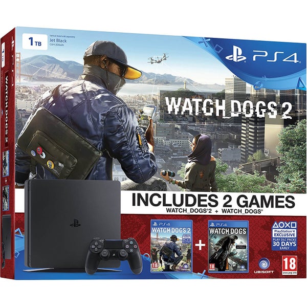 Sony PlayStation 4 Slim 1TB Console - Includes Watch Dogs and Watch Dogs 2