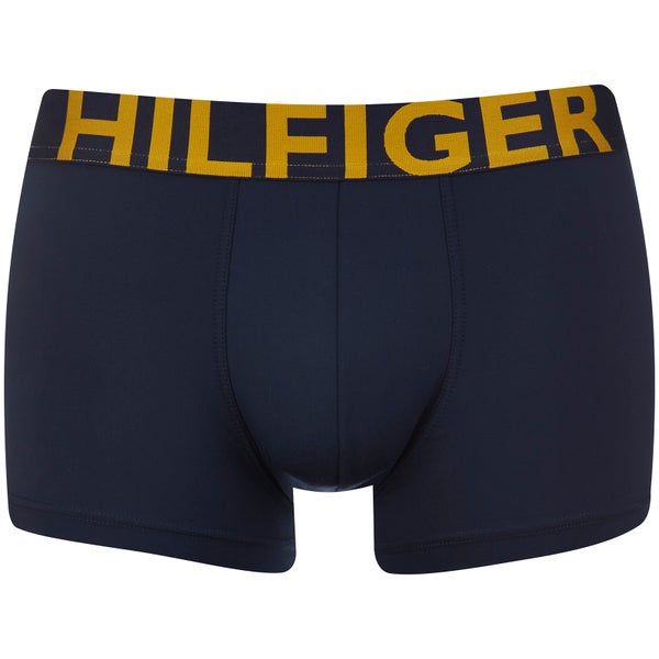 Tommy Hilfiger Men's Microfibre Hilfiger Low Rise Truck Boxer Shorts - Navy Blazer