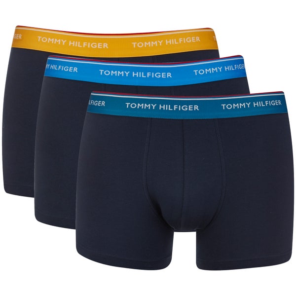 Tommy Hilfiger Men's Premium 3 Pack Trunk Boxer Shorts - Celestial Blue/French Blue/Citrus Yellow