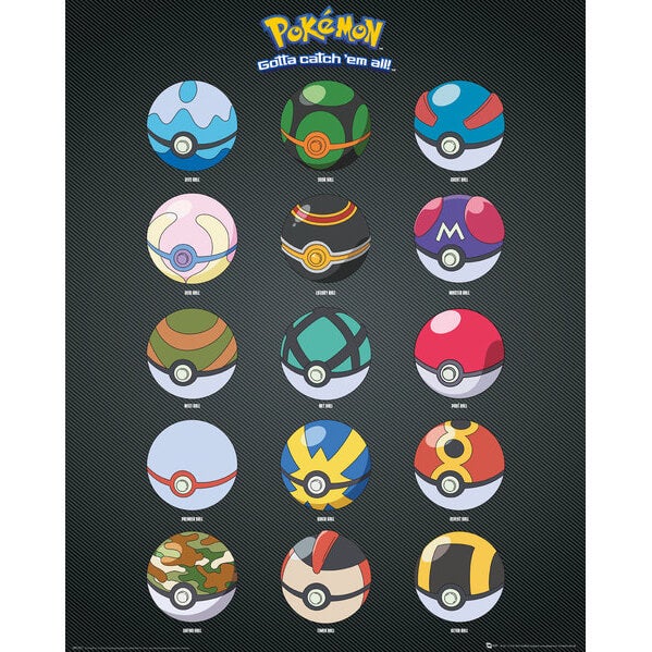 Pokémon Pokeballs Mini Poster - 40 x 50cm
