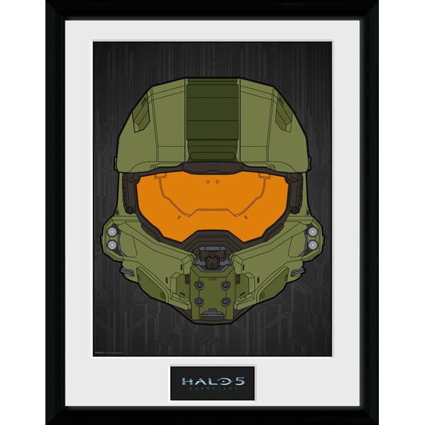 Halo 5 Mask Framed Photographic - 16"" x 12"