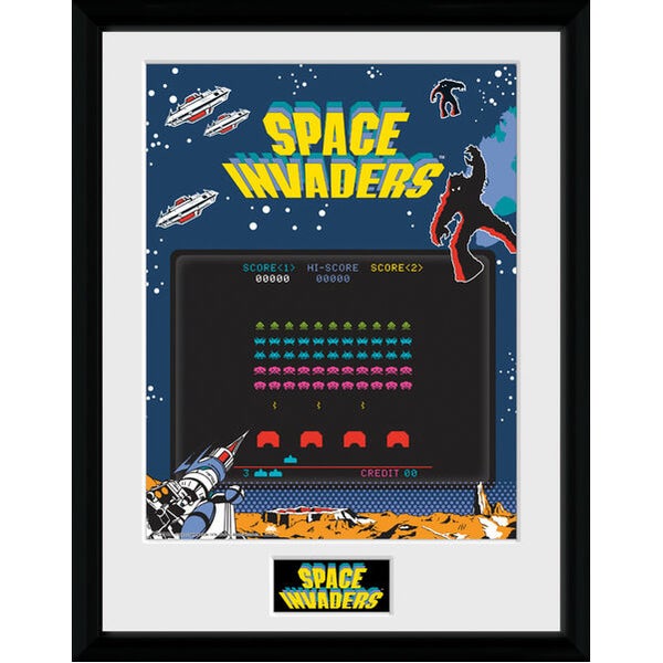 Space Invaders Screen Framed Photographic - 16"" x 12"