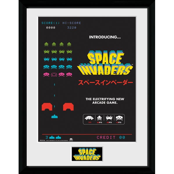 Space Invaders Adverts Framed Photographic - 16"" x 12"
