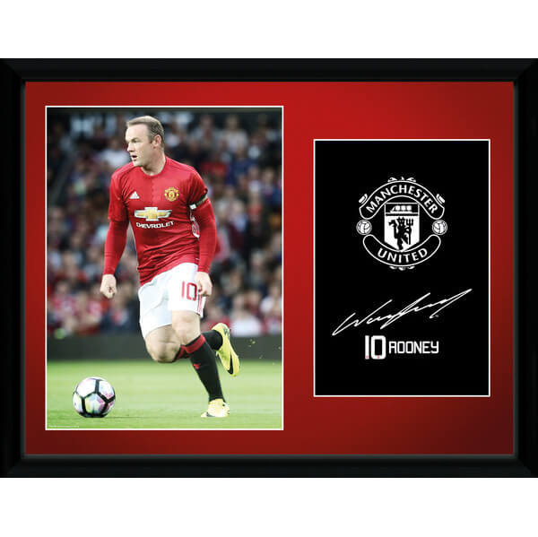 Manchester United Rooney 16-17 Framed Photographic - 16"" x 12"