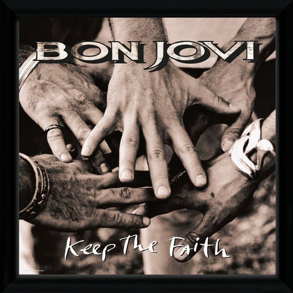 Bon Jovi Keep The Faith Framed Album Cover - 12"" x 12"