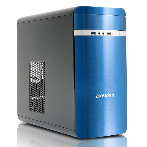 Zoostorm Evolve Desktop PC (Windows 10 Home, AMD A6 7400K, 8GB RAM, 1TB HDD) - Blue