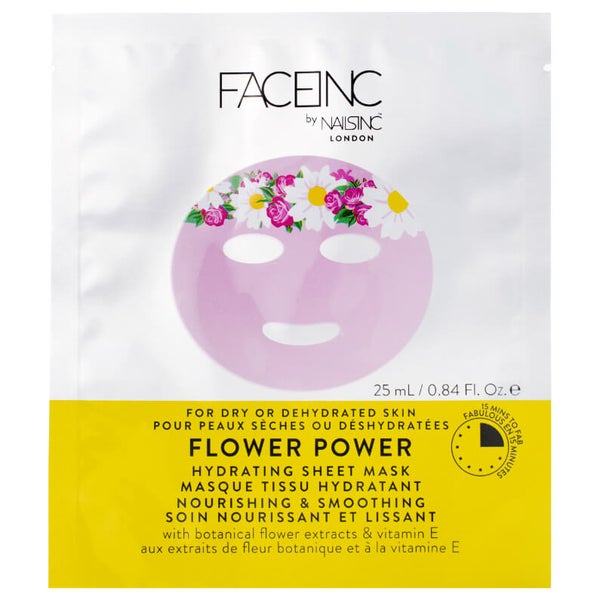 Máscara de Tecido Hidratante Flower Power FACEINC by nails inc. - Nutritiva e Suavizante