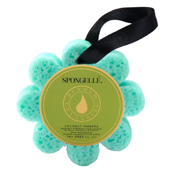 Esponja con jabón corporal perfumado en forma de flor de Spongellé - Coco y verbena