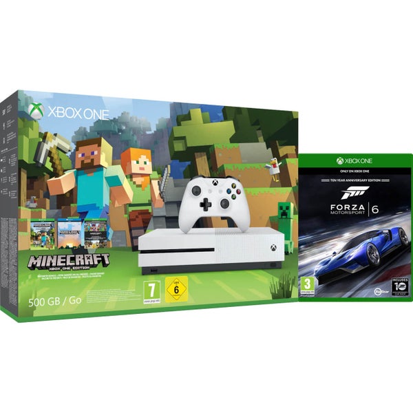 Xbox One S 500GB - Includes Minecraft Favourites and Forza 6