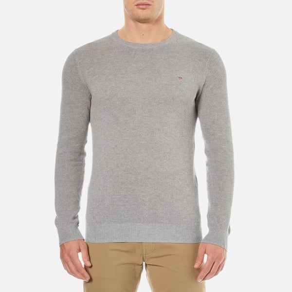 GANT Men's Cotton Pique Crew Neck Sweatshirt - Grey Melange