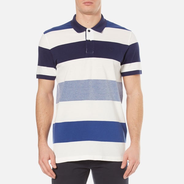 GANT Men's Oxford Multi Stripe Rugger Polo Shirt - Yale Blue
