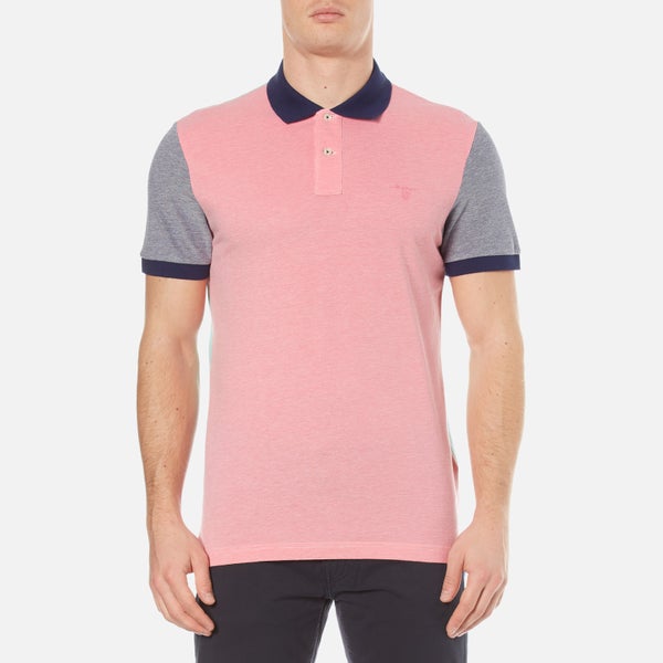 GANT Men's Colour Block Oxford Rugger Polo Shirt - Bright Magenta