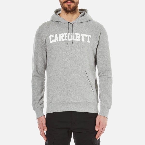 Carhartt Men's Hooded College Sweatshirt - Grey Heather/White