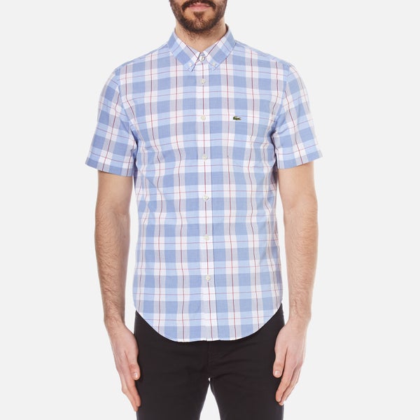 Lacoste Men's Short Sleeve Check Shirt - Methylene/Flower Purple-R