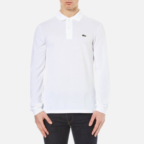 Lacoste Men's Long Sleeve Pique Polo Shirt - White