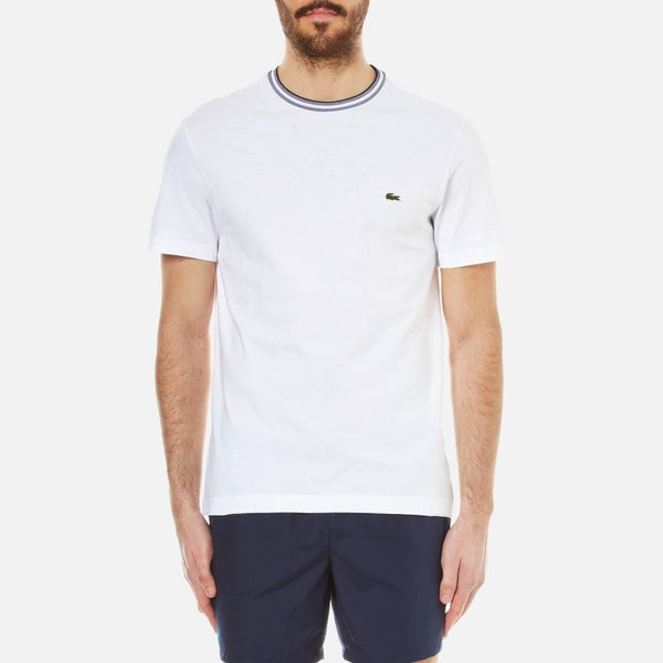 Lacoste Men's Contrast Collar T-Shirt - White/Navy Blue