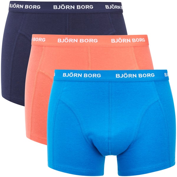 Bjorn Borg Men's Three Pack Seasonal Solid Boxer Shorts - Multi