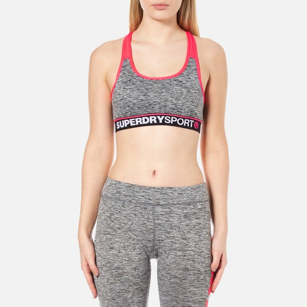 Superdry Women's Superdry Gym Panel Sports Bra - Charcoal Grit