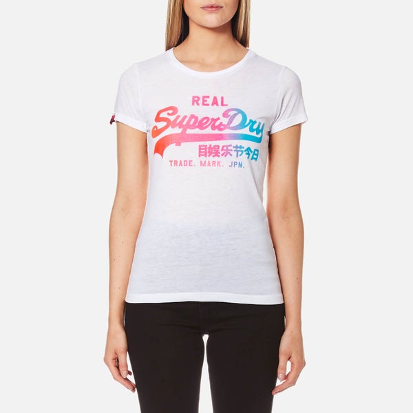 Superdry Women's Vintage Logo Burn Out T-Shirt - Optic