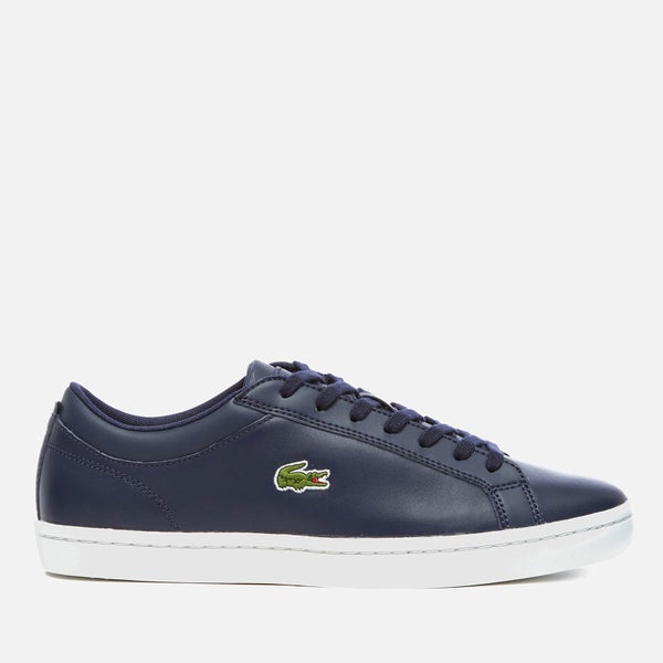 Lacoste Men's Straightset BL 1 Leather Cupsole Trainers - Navy
