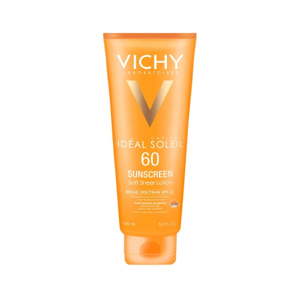 Vichy Idéal Capital Soleil SPF 60 Ultra-Light Body and Face Sunscreen with Antioxidants and Vitamin E, 5.0 Fl. Oz.
