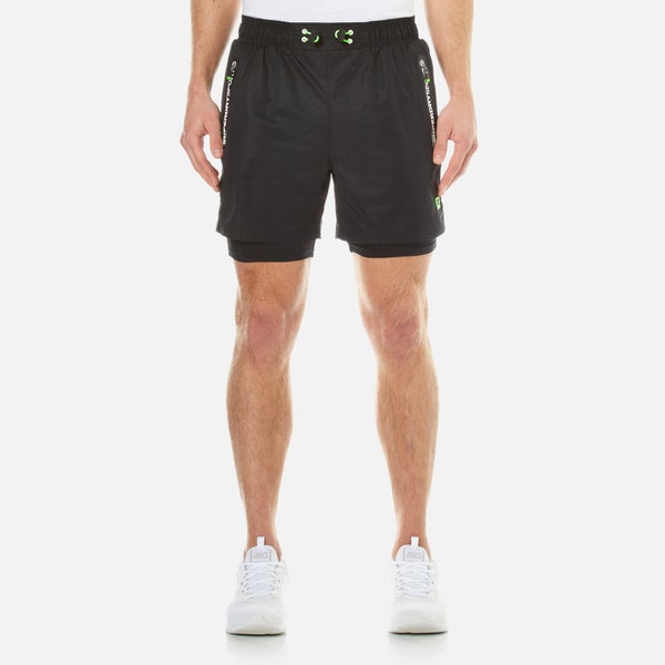 Superdry Men's Sports Active Double Layer Shorts - Monogrit Black
