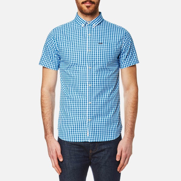 Superdry Men's Ultra Lite Oxford Short Sleeve Shirt - Premium Oxford Blue