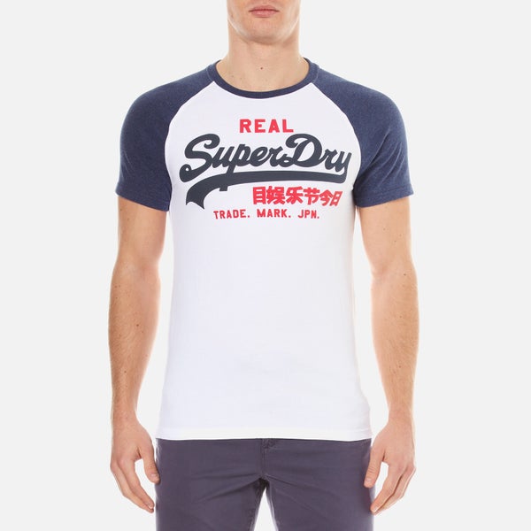 Superdry Men's Vintage Logo Raglan T-Shirt - Optic/Princeton Blue Marl