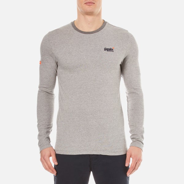 Superdry Men's Orange Label Textured Long Sleeve T-Shirt - Mid Grey Jaquared
