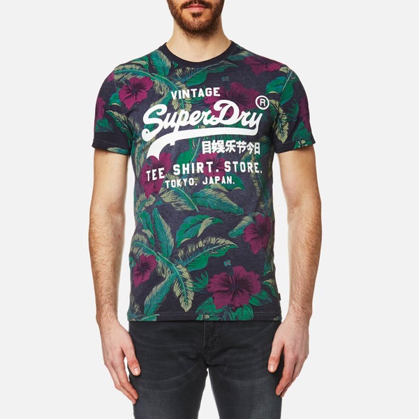 Superdry Men's Surf Store T-Shirt - Overdyed Eclipse Navy