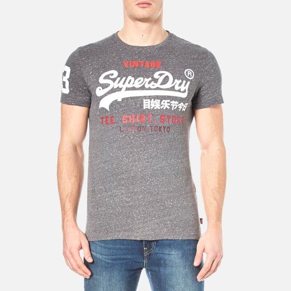 Superdry Men's Shirt Shop T-Shirt - Dark Grey Snowy