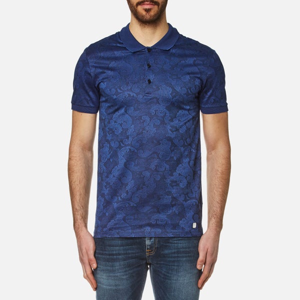 Versace Collection Men's Patterned Polo Shirt - Bluette