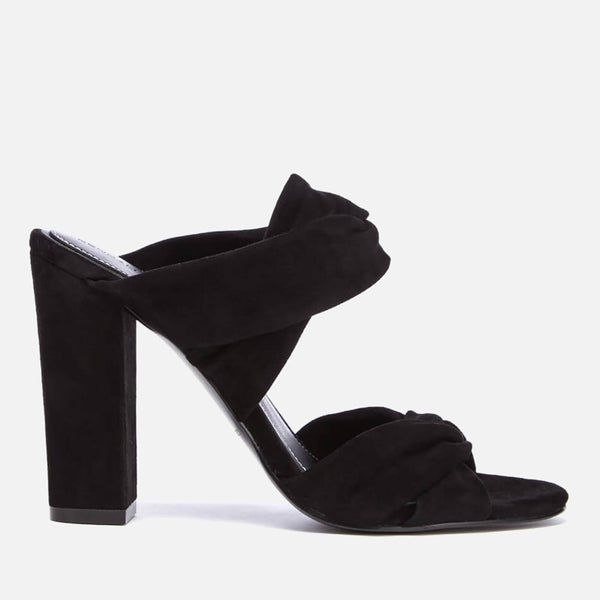 Kendall + Kylie Women's Demi Suede Double Strap Heeled Mules - Black