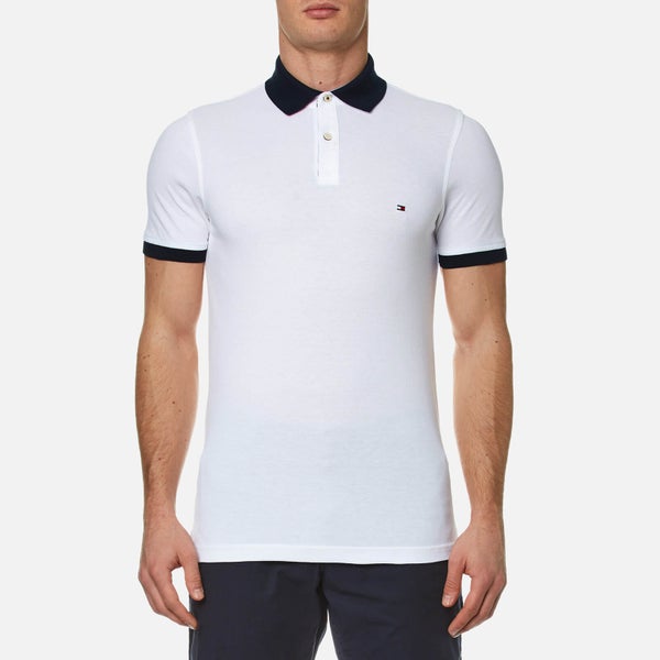 Tommy Hilfiger Men's Contrast Collar Polo Shirt - White