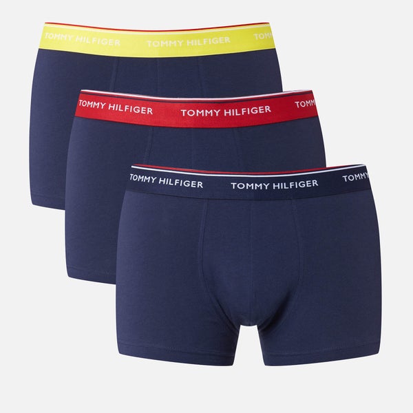 Tommy Hilfiger Men's 3 Pack Trunk Boxer Shorts - Aurora/Tango Red/Peacoat