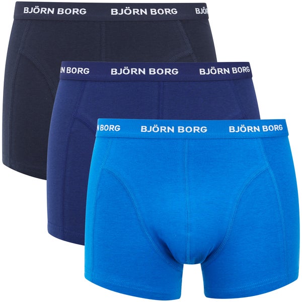 Bjorn Borg Men's Three Pack Solid Boxer Shorts - Sky Diver