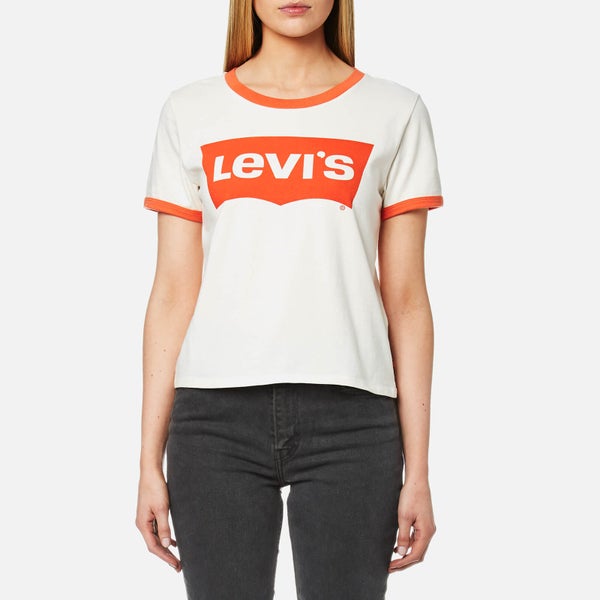 Levi's Women's Orange Tab Ringer Graphic Surf T-Shirt - Marshmellow