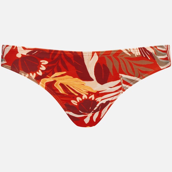 MINKPINK Women's Monsoon Leaves Splice Bikini Bottoms - Red
