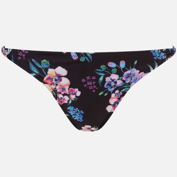 MINKPINK Women's Hidden Wonder Hipster Bikini Bottoms - Black Floral