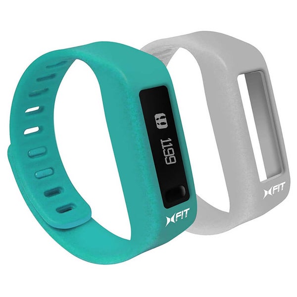 Xtreme Cables Xfit Bluetooth Water Resistant Fitness Tracker and Watch (Two Straps) - Turquoise/Grey