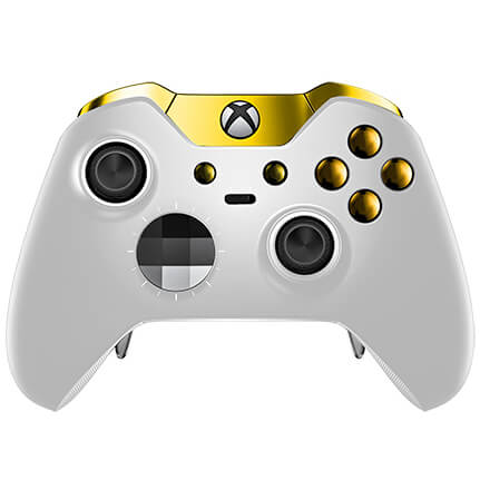 Custom Controllers Xbox One Elite Controller - White Velvet and Gold