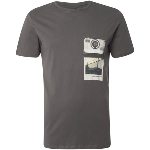 Jack & Jones Originals Check T-shirt - Donkergrijs