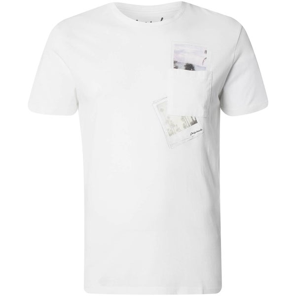 T-Shirt Homme Originals Check Jack & Jones - Blanc