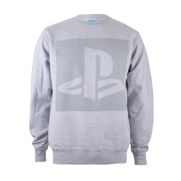 Sweat Homme - Logo Playstation - Gris Chiné